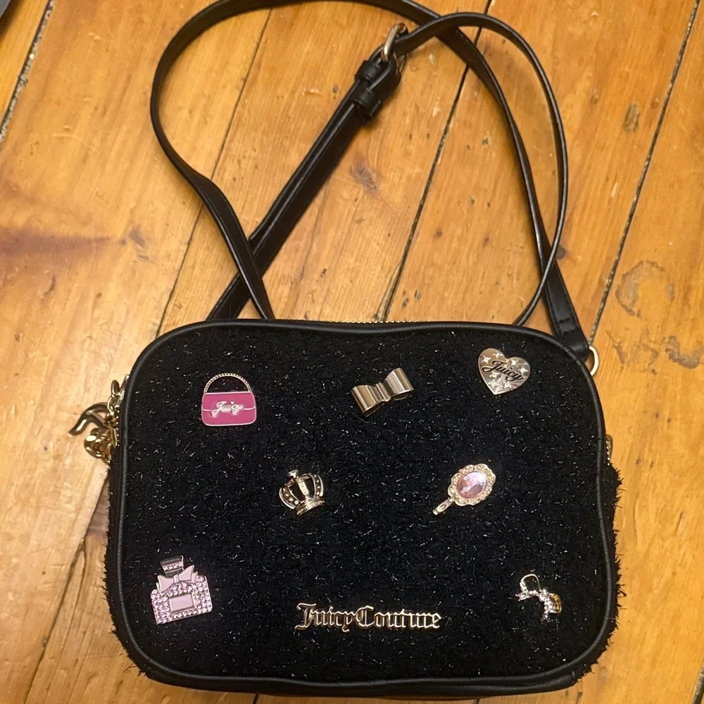 Juicy Couture Black Crossbody Bag with Gold Accents - Picture 1 of 4